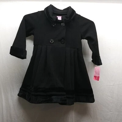 Chaquetón Goodlad para niñas pequeñas negro con ribete de terciopelo talla 4 Foto 1 de 4