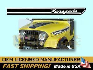 Jeep Renegade CJ5 1972 calcomanías kit de gráficos a rayas 2 colores ¡capucha y capucha también! - Imagen 1 de 1