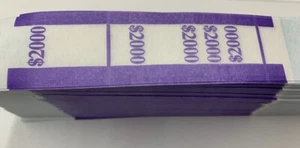 Currency Straps-Self Sealing Money Bands, $2000 Violet, 500 pack, by NF String - Picture 1 of 2