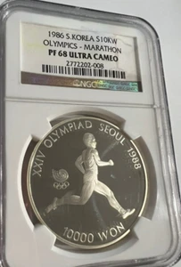 1986 South Korea $10000 Won Olympics-Marathon NGC PF 68 Ultra Cameo - Picture 1 of 4