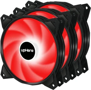 upHere 120mm 3PIN Case Fan with Red LED Low Noise High airflow Computer Cooling - Picture 1 of 9