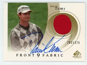 2002 SP Gioco Autentico Usato Golf David Toms Front 9 Tessuto Reliquia Auto #/375 - Foto 1 di 1