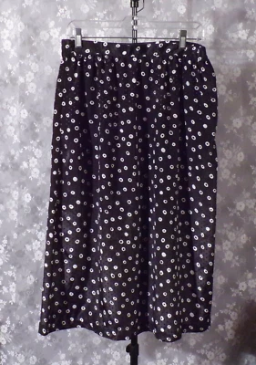 复古波点裙大号 20 世纪 80 年代复古黑白办公室 Goth 80 年代 — 第 1/4 张图片