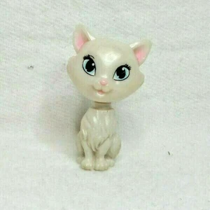 MATTEL FIGURINE CAT CHAT BLANC NACRÉ YEUX BLEU ASSIS PVC - Picture 1 of 5