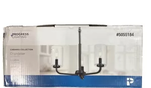 Progress Lighting #5055184 Cabarro 3-Light Matte Black Transitional Chandelier - Picture 1 of 2