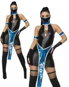 Fever Blu Ninja Costume Donna Sexy Arti Marziali Vestito - Foto 1 di 6