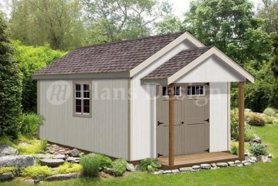 20' x 12' Guest House / Garden Porch Shed Plans #P72012, Free Material List  - Image 1 of 2