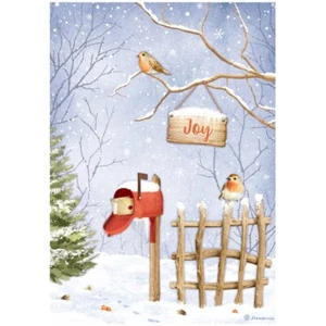 Stamperia A4 RICE PAPER - WINTER VALLEY - JOY BIRDS - Bild 1 von 1
