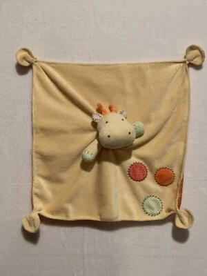 "Manta de felpa de seguridad Lovey amarilla naranja jirafa Carters 13"" satinada" Foto 1 de 4