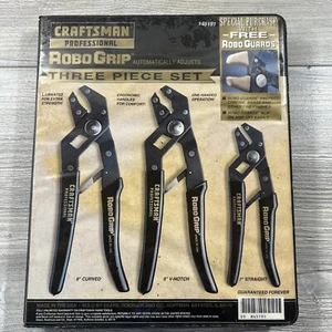 Vtg Craftsman Professional Robo Grip 3 Piece Plier Set With Case - Picture 1 of 18