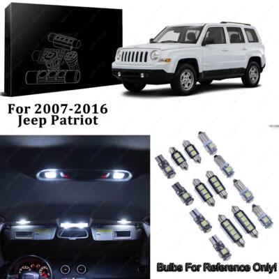 Kit de luces LED interiores blancas brillantes de 7 piezas para Jeep Patriot 2007-2016 + herramienta gratuita Foto 1 de 4