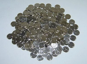 NUEVAS 250 FICHAS LIBERTY/EAGLE DE ACERO INOXIDABLE PARA MÁQUINAS TRAGAMONEDAS PACHISLO SKILLS - NUEVAS - Imagen 1 de 4
