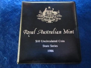 1986 Australia Silver 10 Dollars - State Series - Original Mint Holder and COA - Picture 1 of 4