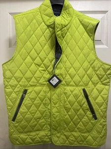 Neu mit Etikett Tailorbyrd Collection Steppweste mit durchgehendem Reißverschluss limettengrün Herren Golf Größe Large - Bild 1 von 2