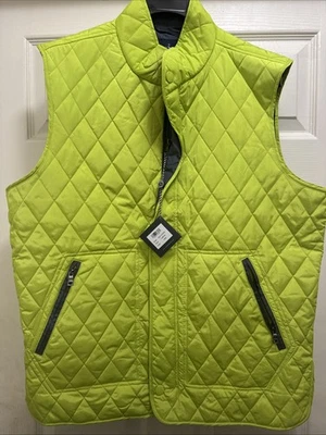 NUEVO CON ETIQUETAS Chaleco Acolchado Cremallera Completa Colección Tailorbyrd Verde Lima Para Hombre Golf Talla Grande Foto 1 de 2