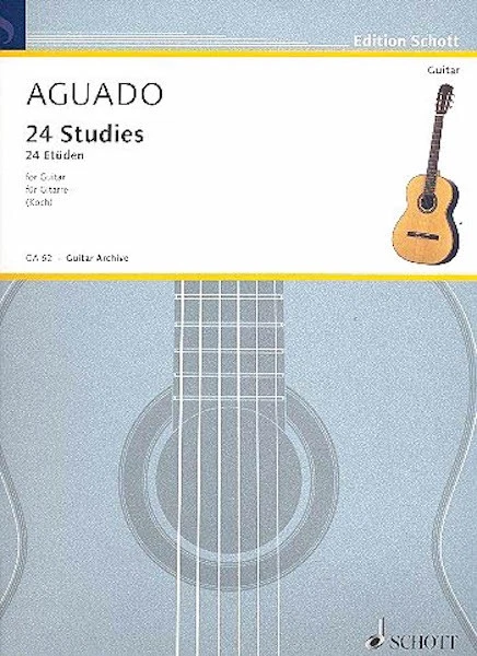 Dionisio Aguado 24 Studies Classical Guitar Easy to Advanced Sheet Music Book - Image 1 of 1