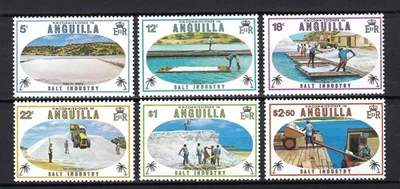 Anguilla Stamps SG 396-401 Sc 381-386 Salt Industry Issue Set 1980 MNH - Image 1 of 2