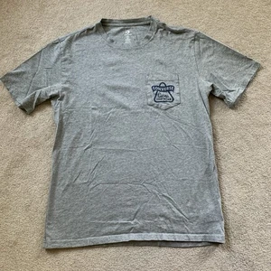Converse T-Shirt Uomo Grigio Manica Corta Tasca Tela Calzature Taglia M - Foto 1 di 8