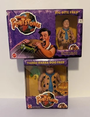 Flintstones Movie Yabba-Dabba-Doo Fred Talking Figure 93 & Mattel Big Bite Fred - Image 1 of 4