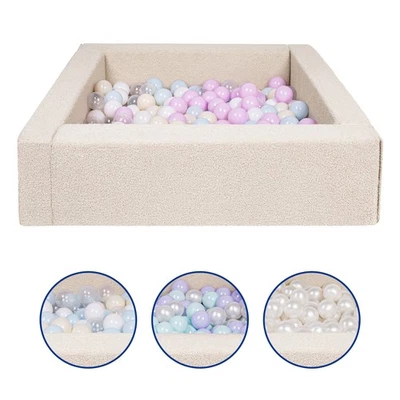 Soft Play Bouclé Ball Pit, Home Ball Pit, Interior, Exterior, Ball Pit + 300 Balls - Imagen 1 de 3