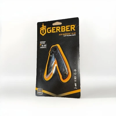 Gerber Black Air Ranger G-10 Handle Straight Edge Clip Folding Knife New  - Image 1 of 2