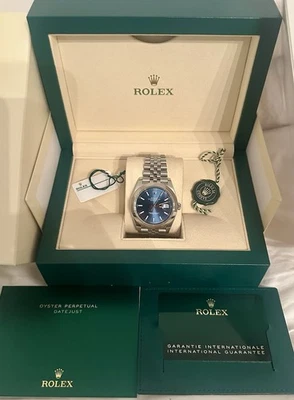 Rolex Datejust 41 mm, acero inoxidable, azul, Jubilee, 126300, fecha 2024, sin usar Foto 1 de 4