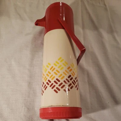 Termo Aladdin Retro Años 70 PUMP-A-DRINK Dispensador Frío o Caliente 1 QT Vintage Campy Foto 1 de 4