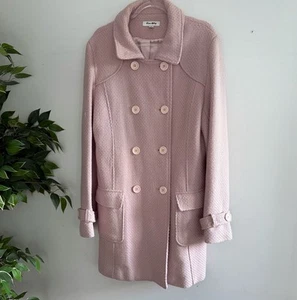 Miss Shop Womens Size 14 Jacket Coat Long Sleeve Pink 50% Wool - Picture 1 of 7