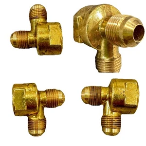 Messing T-Stück 3/8" Außengewinde (2) mal 1/2" FPT - Bild 1 von 6