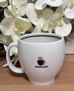 Starbucks 2004 Abbey II Barista Tasse weiß "Steaming Coffee Cup" Logo ~ EUC. - Bild 1 von 8