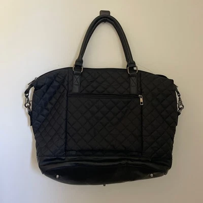 Стеганая спортивная сумка Weekender ночь путешествий сумка с короткими ручками черный отпуск опрятный - Изображение 1 из 4