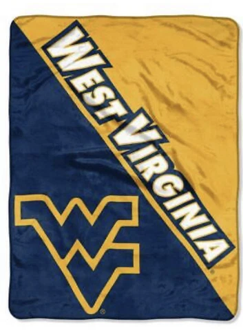 West Virginia Mountaineers WV Super Plush Fleece Throw 46 X 60 NCAA, Brand New Cover