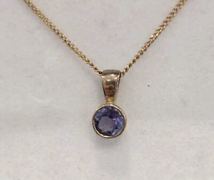 9ct Tanzanite Pendent with Chain - Picture 1 of 1
