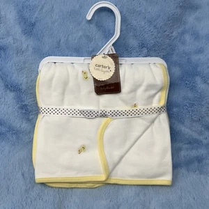 Carter's Embroidered Ducks white yellow baby receiving blanket - Picture 1 of 2