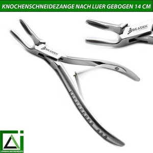 Dental Luer Knochensplitterzange gebogen Hohlmeisselzange Knochenzange 14 cm Neu - Bild 1 von 5
