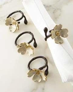 Dogwood Napkin Rings - set of 4 , by Michael Aram - RRP: £155 - Picture 1 of 2