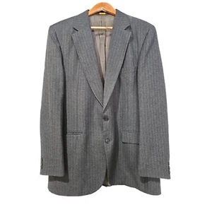 Highland Park Men's Single-Breasted Blazer Black Pinstripe Size 44L - Picture 1 of 6