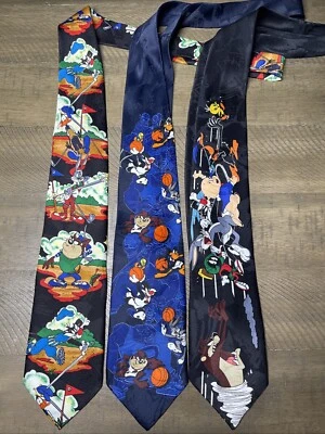 90-е Looney Tunes Space Jam галстук лот из 3 - Poly Taz жуков - Изображение 1 из 4