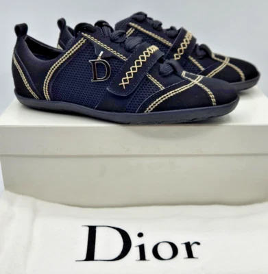 Christian Dior Women's Black Fabric Sneakers EU35.5 US5.5 RARE - Image 1 of 4