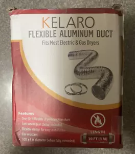 "CONDUCTO SECADOR DE ALUMINIO FLEXIBLE KELARO 4" X 10' (2 abrazaderas) - Imagen 1 de 6