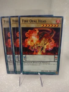Yugioh! 3x Fire Opal Head BACH-EN092 Common 1st Ed NM - Picture 1 of 1