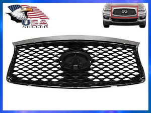 Para Infiniti QX60 2016-2020 rejilla superior parachoques delantero con opción de cámara cromo - Imagen 1 de 8