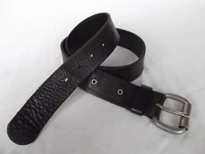 Vtg RELIC Fossil Belt 34 Leather Full Grain Cowhide Brass roller Buckle DISTRESS - Picture 1 of 5