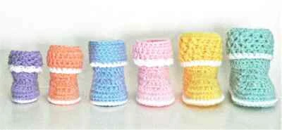 Crochet Pattern DIGITAL DOWNLOAD - Baby Booties - Baby Slippers - 7 Sizes - Image 1 of 4