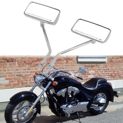 2pcs 10MM Motorcycle Chrome Long Sterm Mirrors For Honda Stateline 1300 VT1300CR - Image 1 of 4