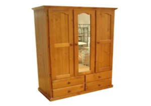 MUDGEE (AUSSIE MADE) MIRROR WARDROBE COMBO (SHELVES ON LHS OR RHS) WITH 3 DOORS - Picture 1 of 2