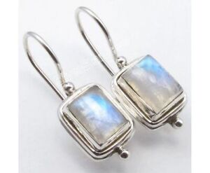 Moonstone Gemstone 925 Sterling Silver Earring Valentine Day Jewelry SE-879