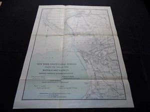 1901 Antique NEW YORK CANAL Map of BUFFALO & VICINITY - Picture 1 of 3