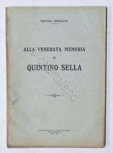 Vincenzo Ormezzano - All venerata memoria di Quintino Sella - 1931 - Foto 1 di 2