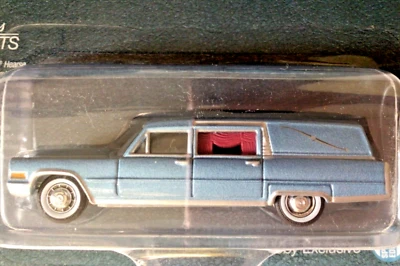 Johnny Lightning 1966 CADILLAC MILLER-METEOR HEARSE; BLUE exclusive 1:64 new - Image 1 of 4